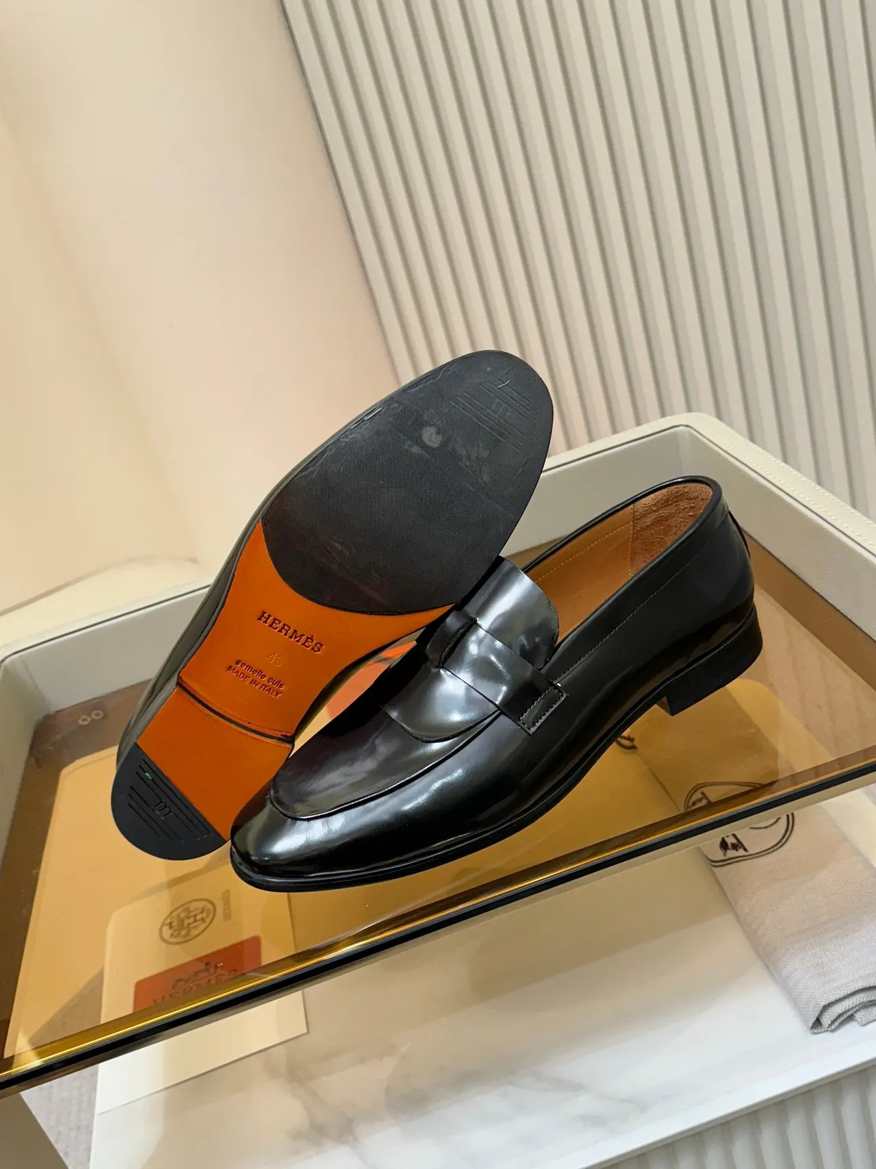 Black Brown Glossy Patent Leather Penny Strap Loafer 2