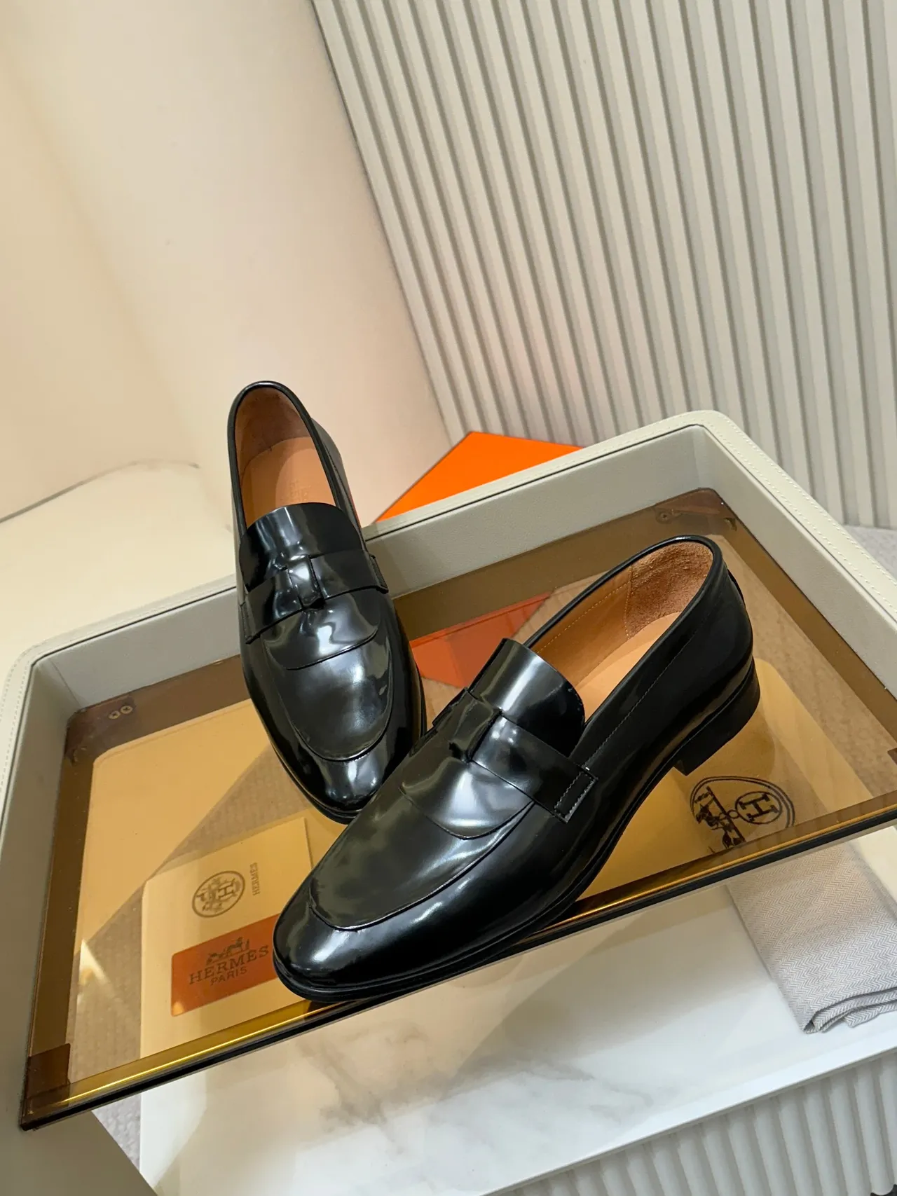 Black Brown Glossy Patent Leather Penny Strap Loafer 4