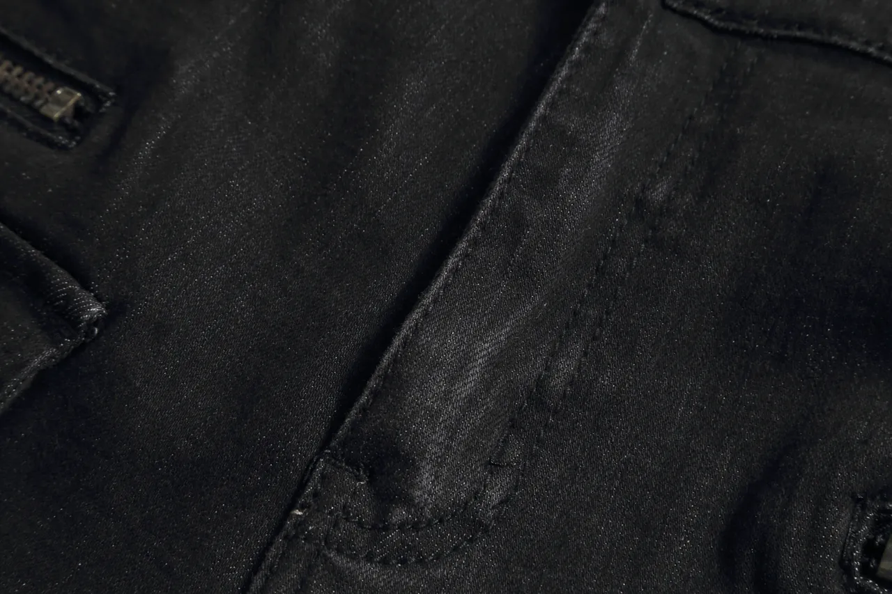 Black Distressed Cargo-Pocket Zipper-Accent Denim Shorts 9