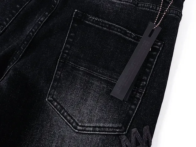Black Distressed Embroidered Floral Slim-Fit Jeans 10