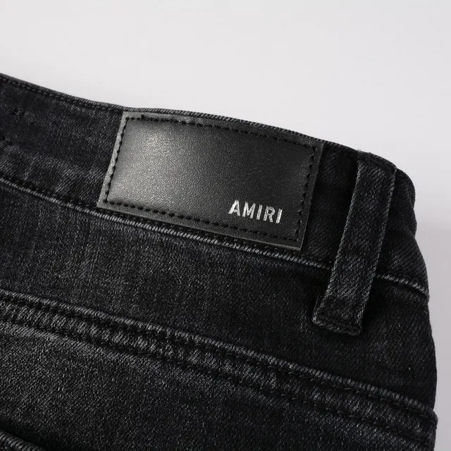 Black Distressed Slim-Fit Patch-Appliquéd Jeans 4