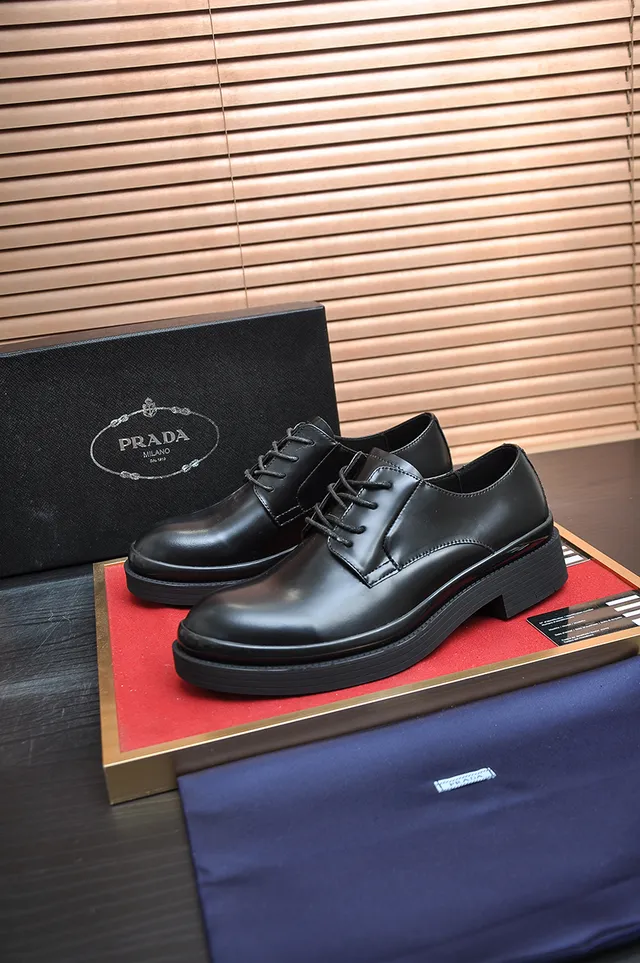 Black Glossy Leather Platform Oxford Shoe 4