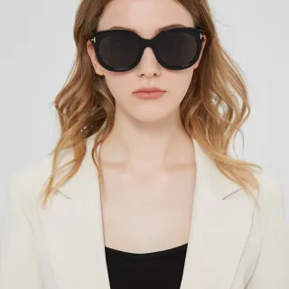 Black Gold Cat-Eye Silhouette Thick Frame Sunglasses