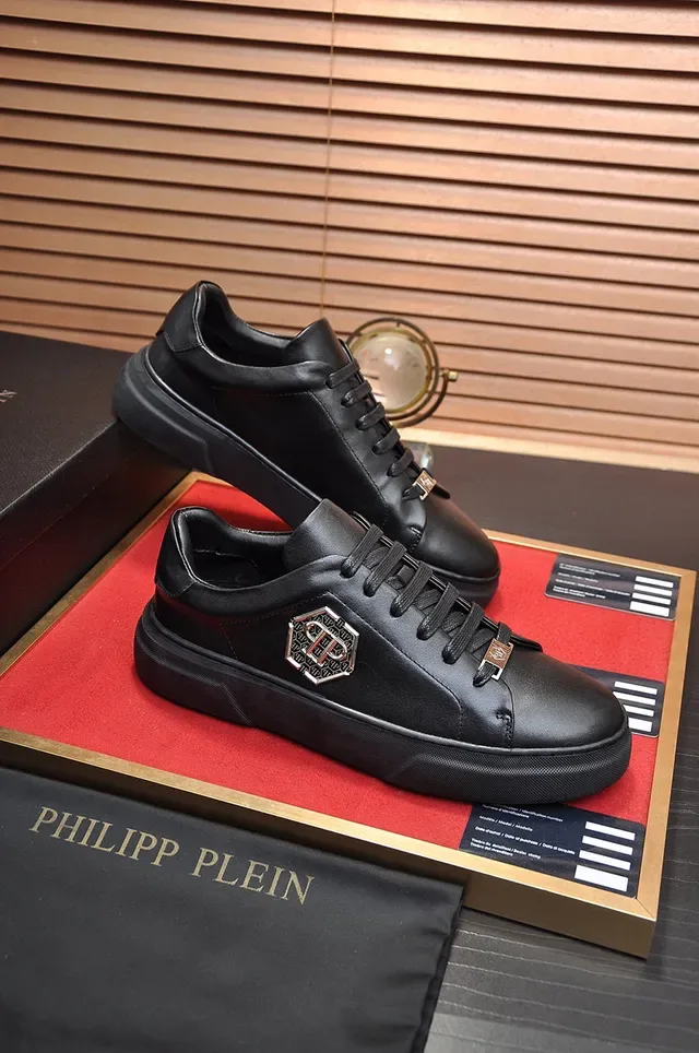 Black Gold Leather-Style Upper Thick Platform Sole Lifestyle Sneakers 6