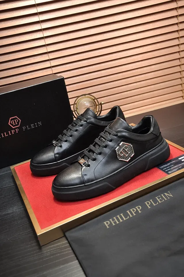 Black Gold Leather-Style Upper Thick Platform Sole Lifestyle Sneakers 7