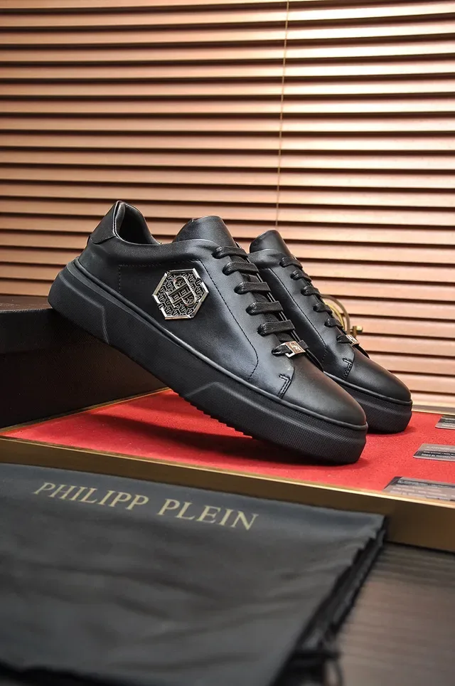 Black Gold Leather-Style Upper Thick Platform Sole Lifestyle Sneakers 9