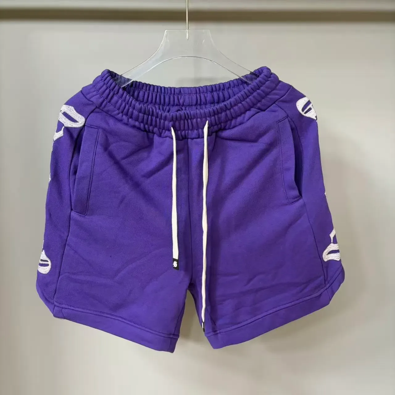 Black Graphic-Print Drawstring Waist Shorts 3