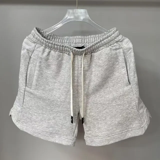 Black Graphic-Print Drawstring Waist Shorts 7