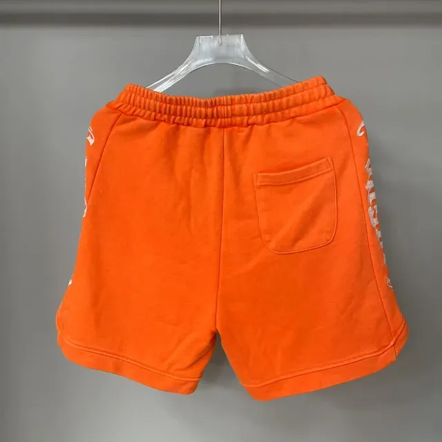 Black Graphic-Print Drawstring Waist Shorts 8