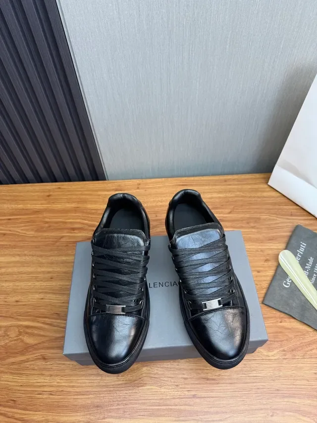 Black Leather Low-Top Sneaker 2