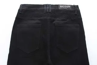 Black Moto-Style Zippered Knee-Panels Jeans 9