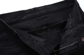 Black Moto-Style Zippered Knee-Panels Jeans 14