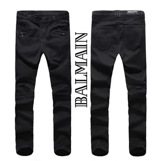 Black Moto-Style Zippered Knee-Panels Jeans 15