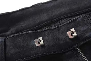 Black Moto-Style Zippered Knee-Panels Jeans 16
