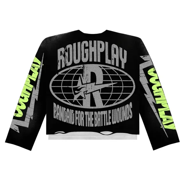 Black Neon Graphic Skull Oversized Long-Sleeve T-Shirt 6