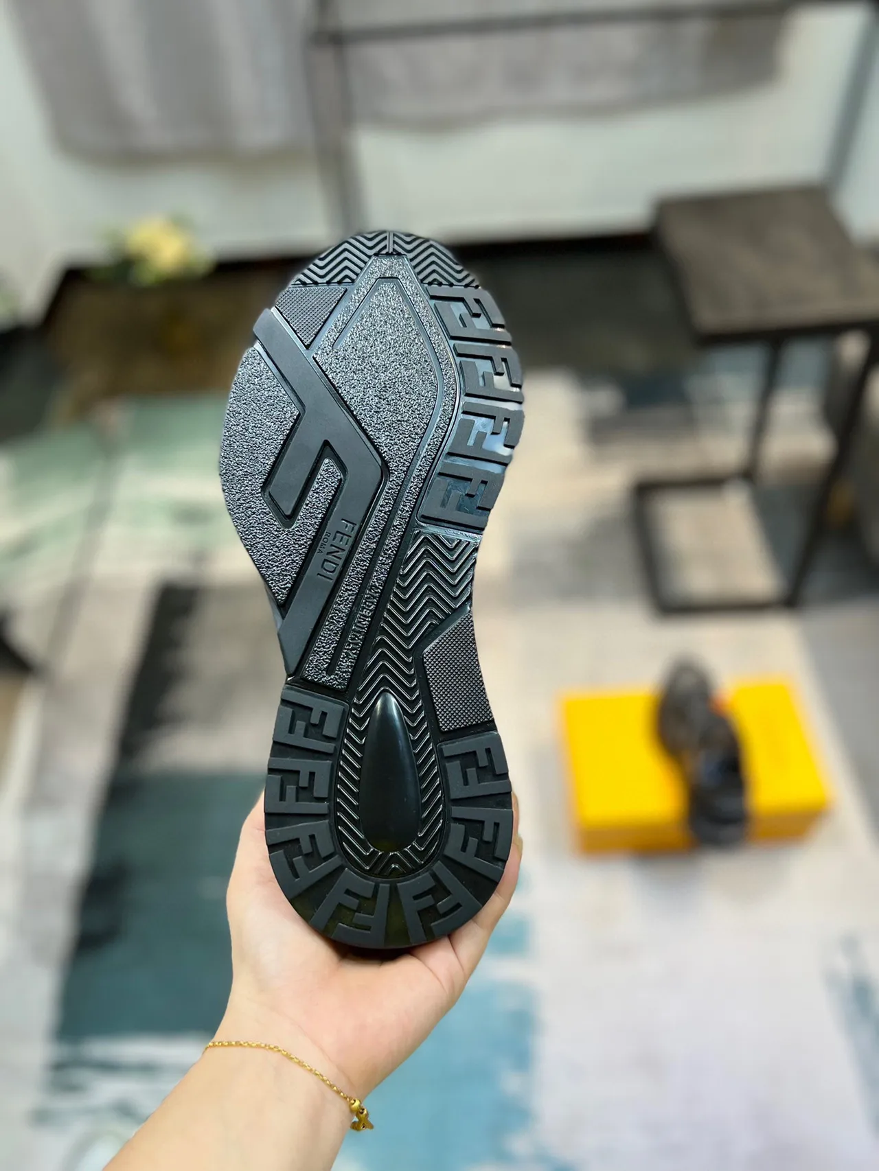 Black Orange Platform Sole Dual-Lace-and-Toggle Closure Chunky Sneakers 9