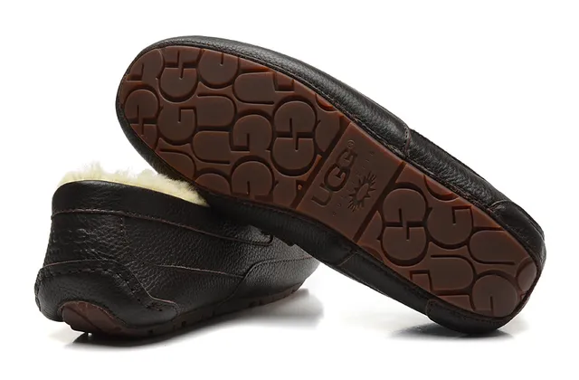 Black Pebbled Leather Shearling-Lined Moccasin-Stitched Slip-On Loafer 8