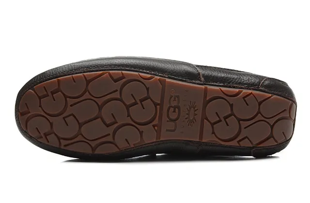 Black Pebbled Leather Shearling-Lined Moccasin-Stitched Slip-On Loafer 10