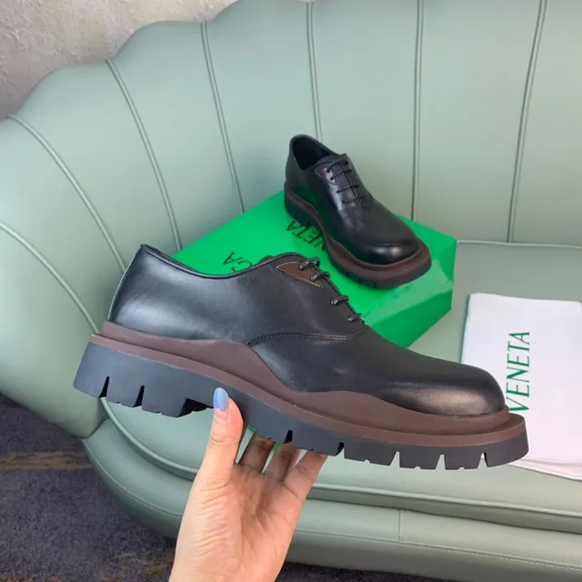 Sapato Oxford de plataforma de couro polido preto 4