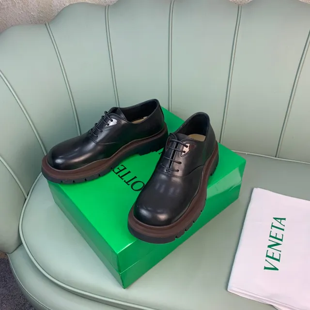 Sapato Oxford de plataforma de couro polido preto 5