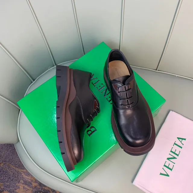 Sapato Oxford de plataforma de couro polido preto 6