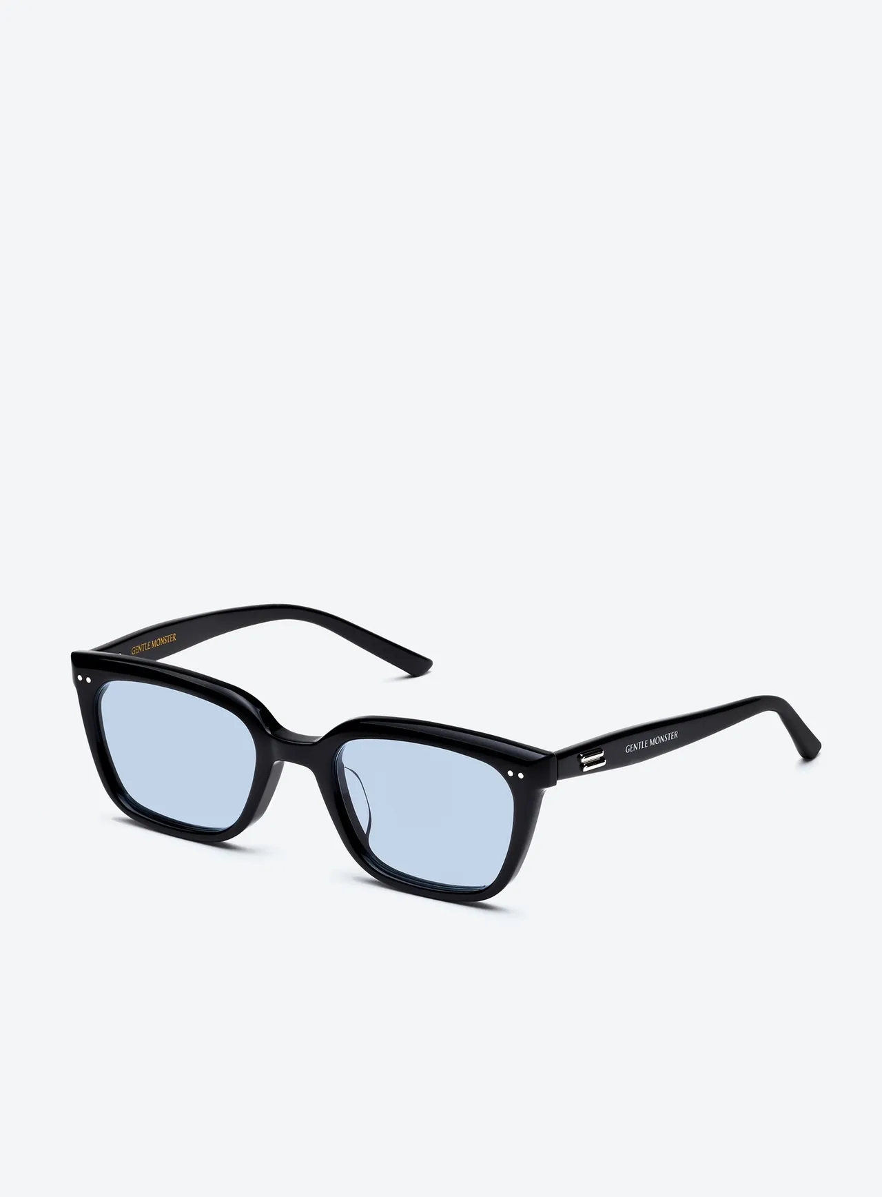 Black Rectangular Frame Light Blue Tinted Sunglasses 5