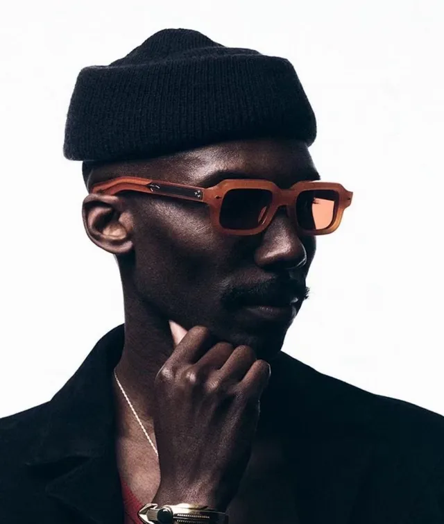 Black Rectangular Full-Rim Tinted Sunglasses 5
