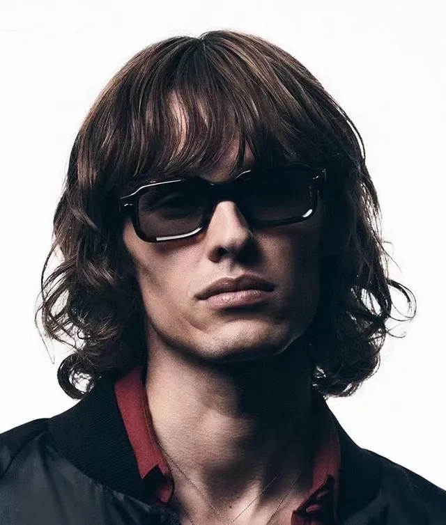 Black Rectangular Full-Rim Tinted Sunglasses 6