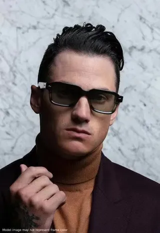 Black Rectangular Full-Rim Tinted Sunglasses 7