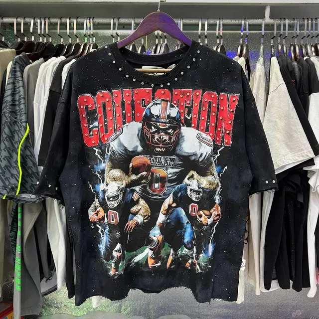 Black Red Oversized Fit Graphic Print T-Shirt 10
