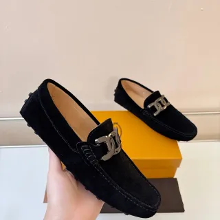 Black Suede Horsebit Buckle Loafers
