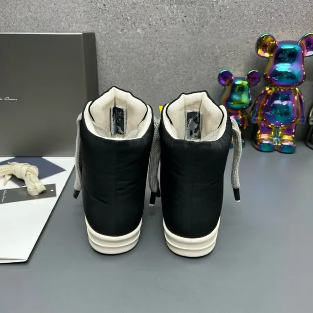 Black White High-Top Padded Collar Sneakers 2