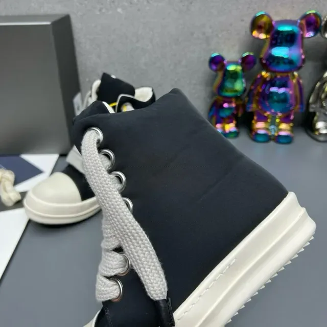 Black White High-Top Padded Collar Sneakers 8