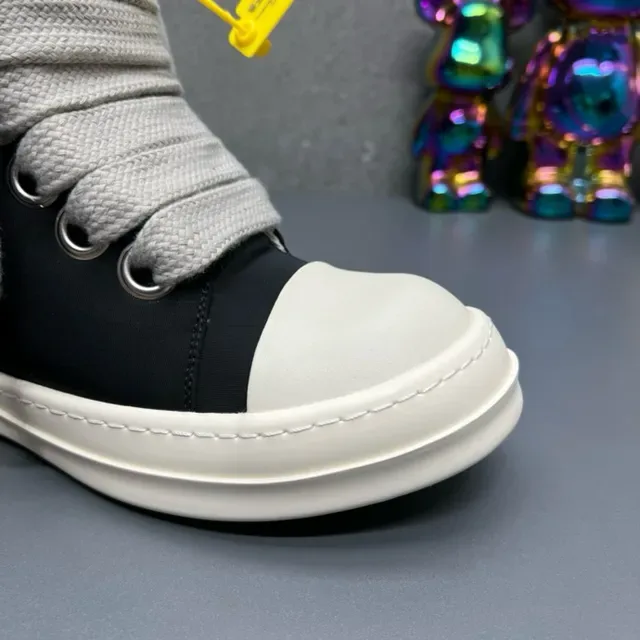 Black White High-Top Padded Collar Sneakers 9