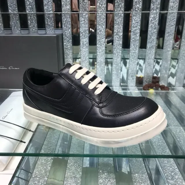 Black White Leather Upper Contrast Laces Lifestyle Sneakers 8