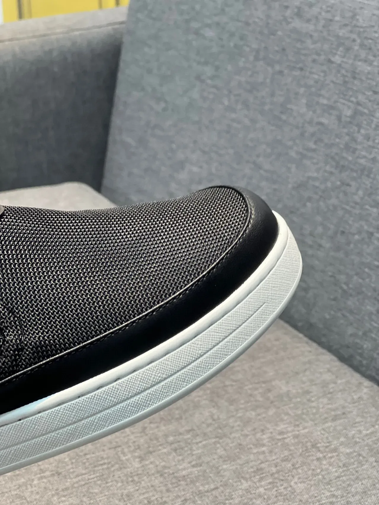 Black White Mesh Upper Slip-On Construction Loafer 3