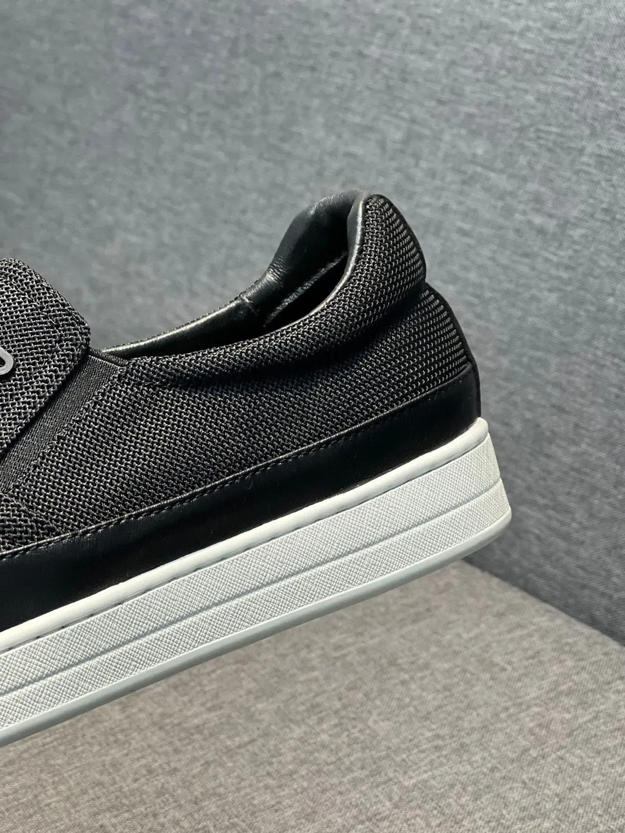 Black White Mesh Upper Slip-On Construction Loafer 8
