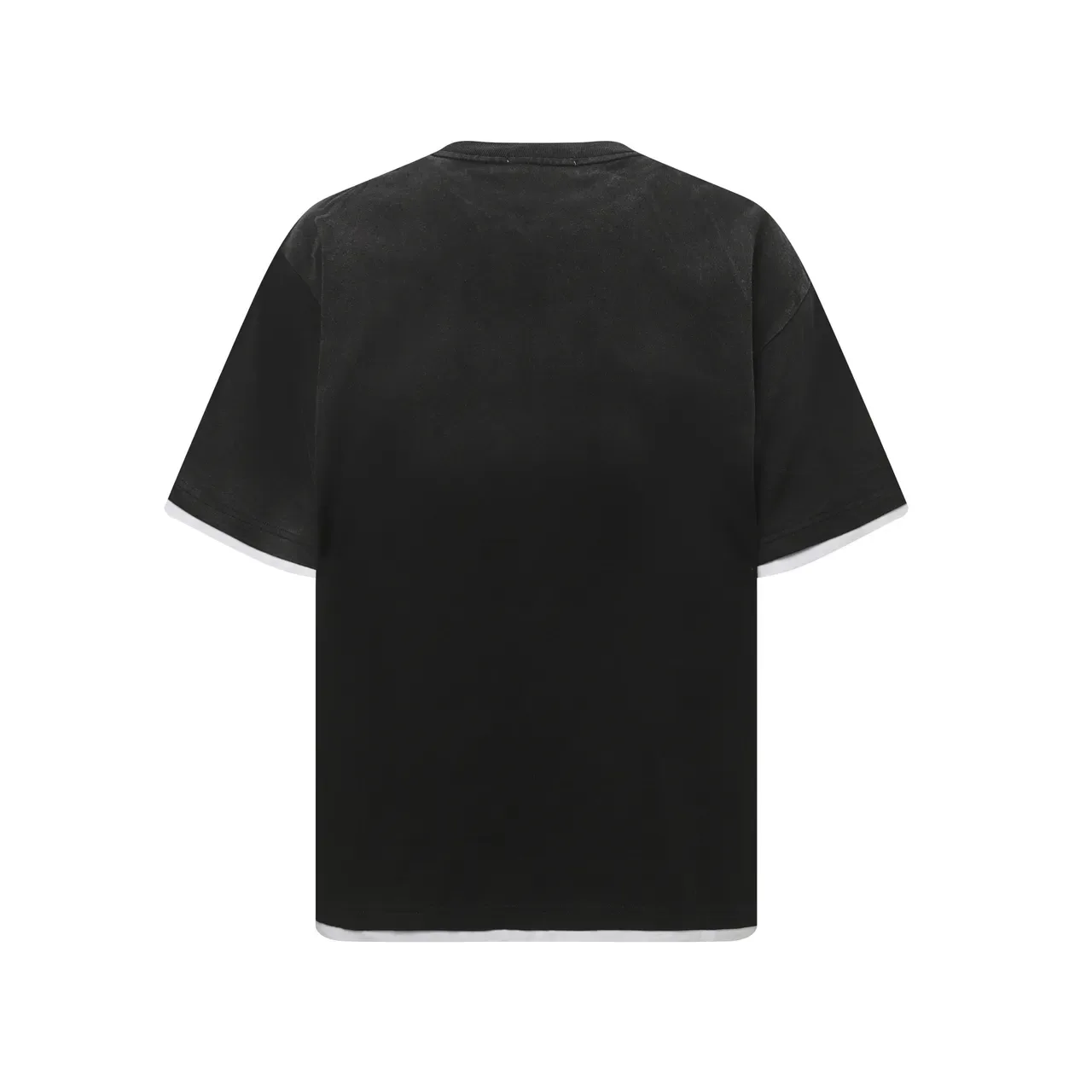Black White Oversized Fit Distressed Graphic Print T-Shirt 3