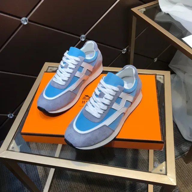 Blue and Gray Mixed-Material Low-Top Lifestyle Sneaker 8