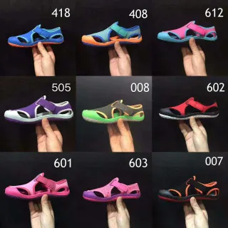 Sandale casual avec sangle ajustable bleu et orange