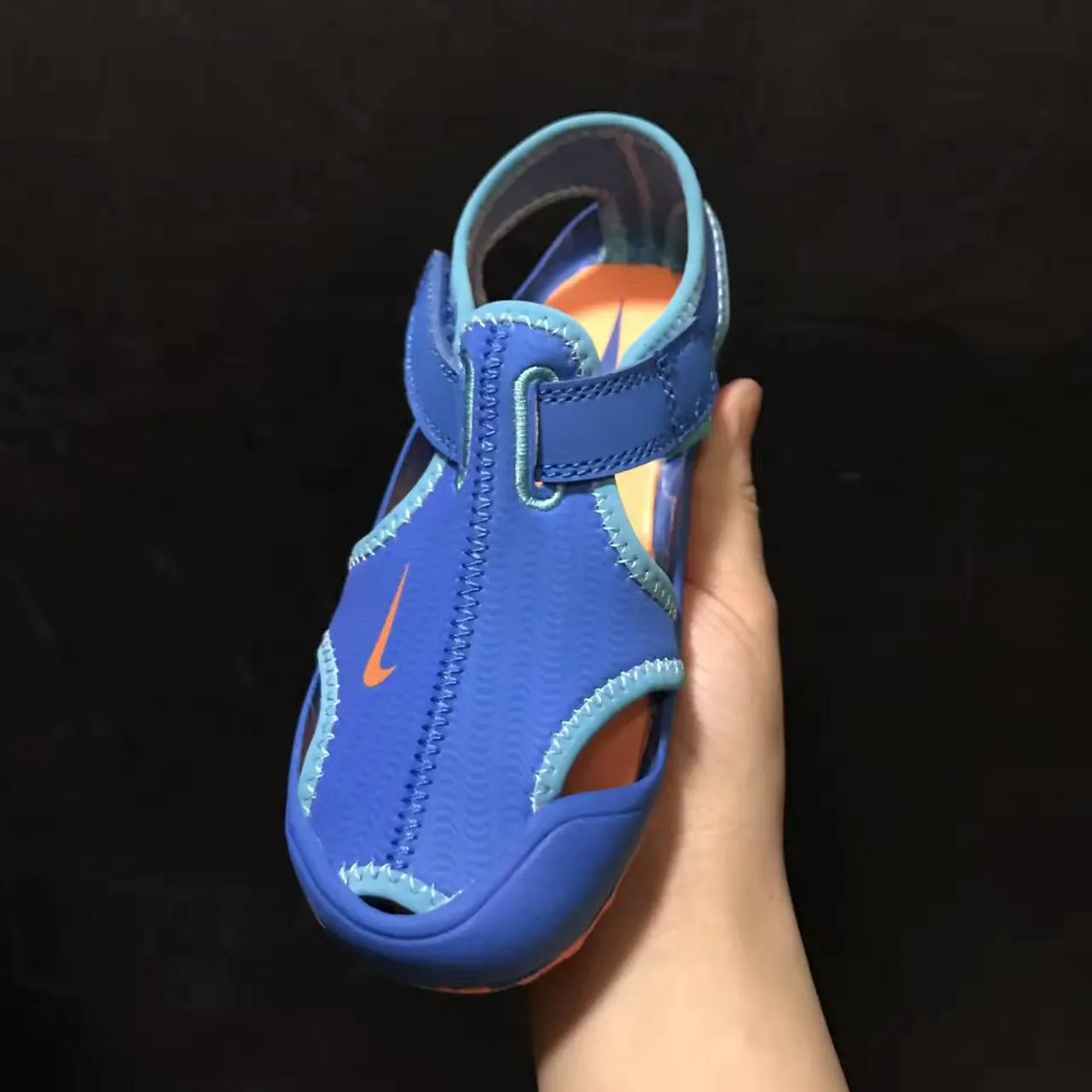 Blue and Orange Adjustable Strap Casual Sandal 9