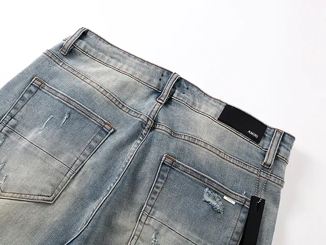 Blue Black Light-Wash Distressed Denim Mid-Thigh Length Shorts 5