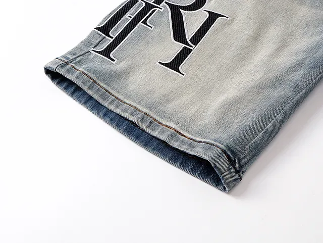 Blue Black Light-Wash Distressed Denim Mid-Thigh Length Shorts 12