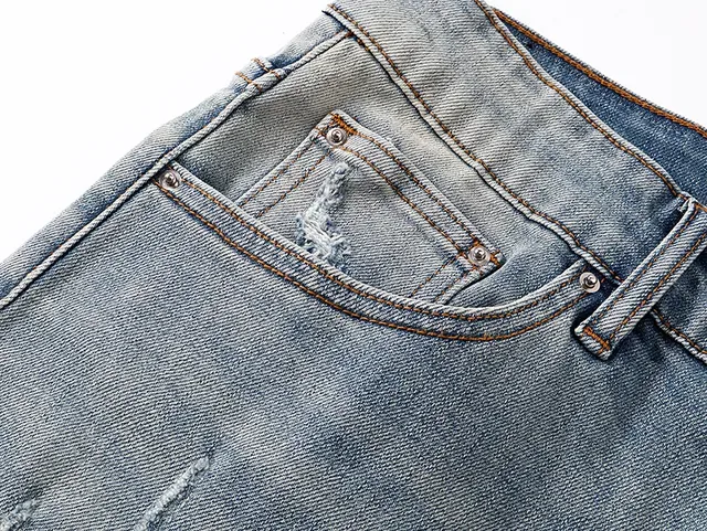 Blue Black Light-Wash Distressed Denim Mid-Thigh Length Shorts 14