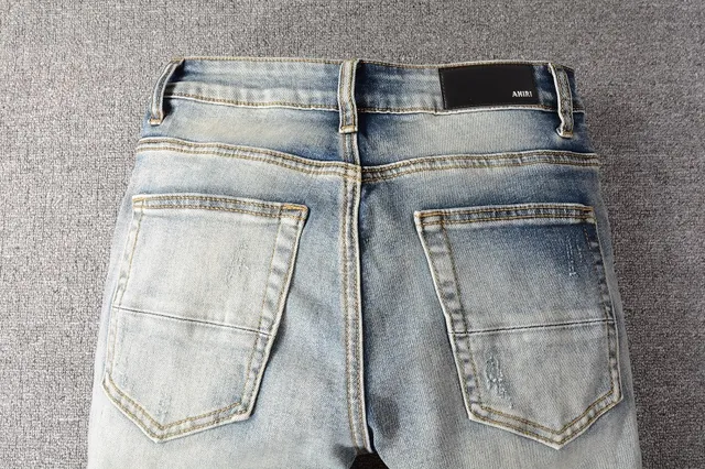 Blue Pink Light-Wash Distressed Patch Repair Detail Jeans 16