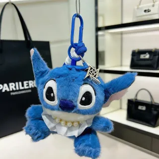 Blue White Plush Character Ruffled Collar Handbag