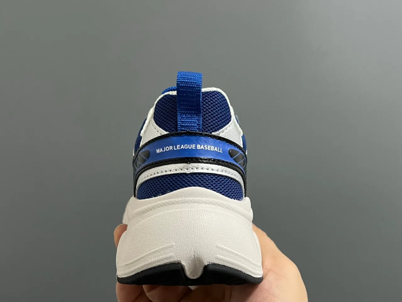 Blue White Sole Laceless Rotary Dial Closure Chunky Sneakers 11