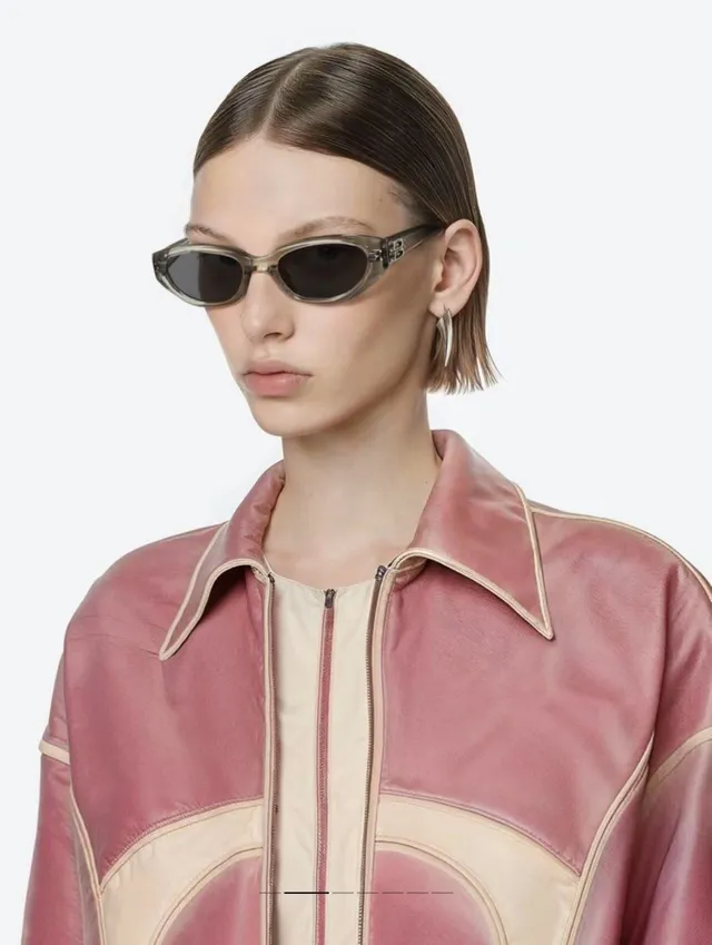 Brown Black Translucent Acetate Cat-Eye Silhouette Sunglasses 7
