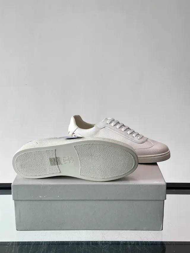 Brunello Cucinelli Off-White Pebbled Leather Lifestyle Sneakers 2