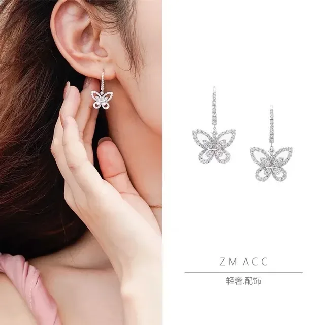 Butterfly Pavé Crystal Lever-Back Earrings 5